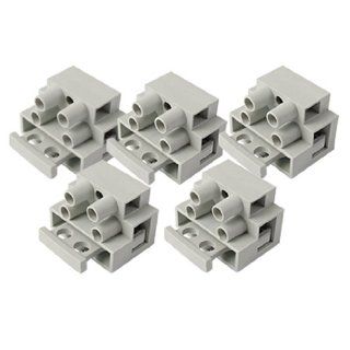 5 Pcs 2 Pole 10mm Pitch Terminal Block Connector Gray for 5x20mm Fuse