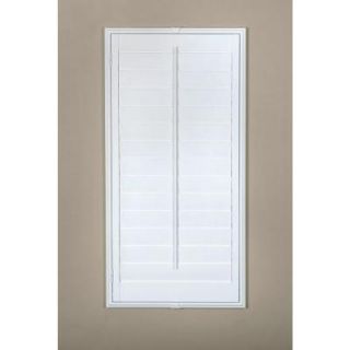 Hampton Bay Plantation 3 1/2 in. Louver White Real Wood Interior Shutter (Price Varies by Size) 3W2549