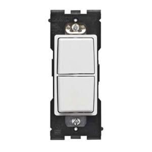 Leviton Renu 15 Amp Dual Combo Single Pole Rocker Switch   White on White R52 RE634 0WW