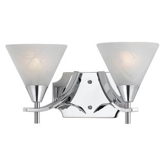 Contemporary 2 light Bath/Sconce in Plated Chrome Sconces & Vanities