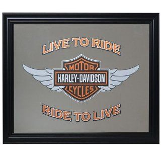 Harley Davidson Winged Bar & Shield Mirror   Wall Mounted Mirrors
