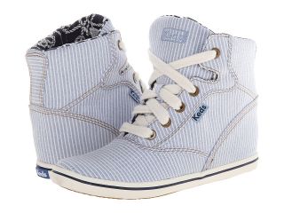 Keds Wedge Chambray Stripe Womens Lace up casual Shoes (Blue)