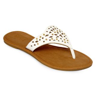 MIXIT Mixit Studded Shield Flip Flops, White, Womens