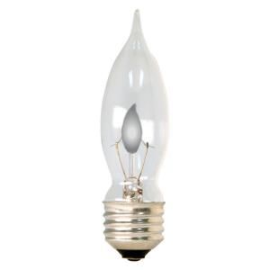 GE 3 Watt Incandescent CAM Bent Tip Crystal Clear Flicker Flame Light Bulb 3CAM/FF/CD1 TP6