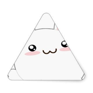 Cute Fat Bunny   Rabbit Adorable Fluffy Triangle Stickers