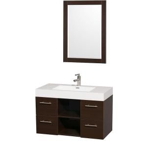 Wyndham Collection Stephanie 36 in. Vanity in Espresso with Acrylic Resin Vanity Top in White and Integrated Sink WCR420036SESARINTM24