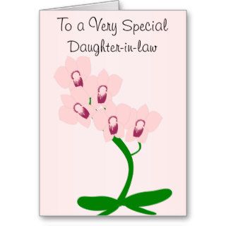 Pink Orchids Daughter in Law Birthday Cards