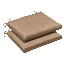 Pillow Perfect Outdoor Tan Textured Seat Cushions with Sunbrella Fabric (Set of 2) Outdoor Cushions & Pillows