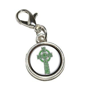 Graphics and More Celtic Christian Cross Irish Ireland Scotland Scottish Antiqued Bracelet Pendant Zipper Pull Charm with Lobster Clasp