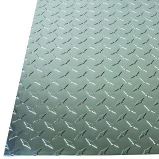 MD Building Products 36 in. x 36 in. x 0.025 in. Diamond Tread Aluminum Sheet in Silver 57307