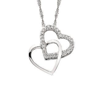 Liana 1/4tw Diamond Double Heart Pendant Jewelry