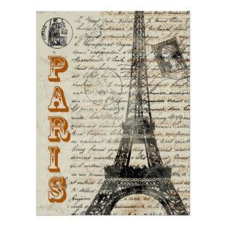 Eiffel Tower Vintage French Poster