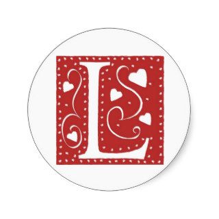Wedding Hearts Letter L Sticker