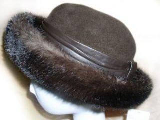 Small Mink Roller Hat/Velour Felt Crown Clothing