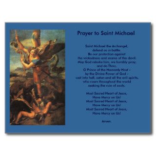 Saint Michael Prayer postcard