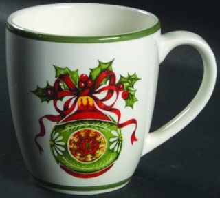 Christopher Radko Holiday Celebrations (Green Trim) Mug, Fine China Dinnerware  