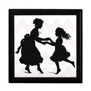 Mother & Daughter Holding Hands Dancing Gift Boxes
