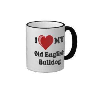 I Love (Heart) My Old English Bulldog Dog Coffee Mug