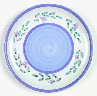 Caleca Blue Garland Dinner Plate, Fine China Dinnerware   Pink & Blue Flowers