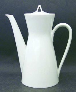 Rosenthal   Continental Classic Modern White Coffee Pot & Lid, Fine China Dinner