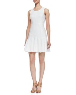 Sleeveless Fit and Flare Dress, White   Ali Ro