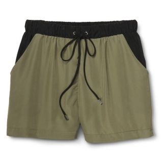 Mossimo Womens Woven Colorblock Shorts   Tanglewood Green XL