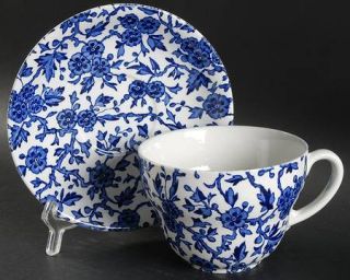 Burgess & Leigh Arden Blue Breakfast Cup & Saucer Set, Fine China Dinnerware   A