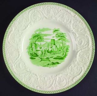 Wedgwood Torbay Green Luncheon Plate, Fine China Dinnerware   Patrician,Green La
