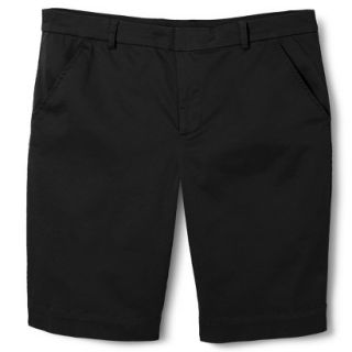 Pure Energy Womens Plus Size 11 Rolled Cuff Chino Shorts   Black 18W
