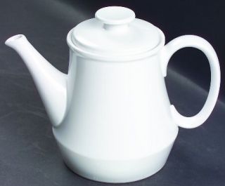 Noritake Pearl White (Coupe Shape) Teapot & Lid, Fine China Dinnerware   Progres