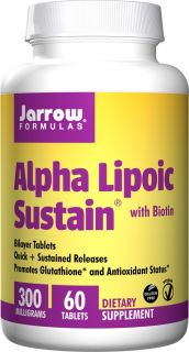 Jarrow Formulas   Alpha Lipoic Sustain with Biotin 300 mg.   60 Vegetarian Tablets