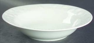 Farberware Blanc Sur Blanc Large Rim Soup Bowl, Fine China Dinnerware   Embossed