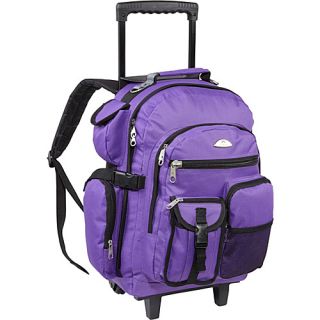 Deluxe Wheeled Backpack Dark Purple   Everest Wheeled Backpacks