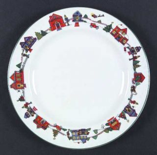 Cooks Club Falls Church Dinner Plate, Fine China Dinnerware   Multicolor Town Sc