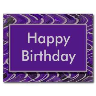 purple Happy Birthday Postcard