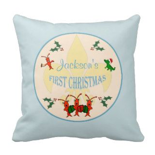 Cajun Baby Boy First Christmas Pillows