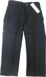 WINGS Flat Front Adjustable Waist Slim Fit Pinstripe Dress Pants   CP A 383   Navy, 4 Slim Clothing