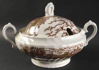 Churchill China Country Life Brown Multicolor Tureen &  Lid, Fine China Dinnerwa