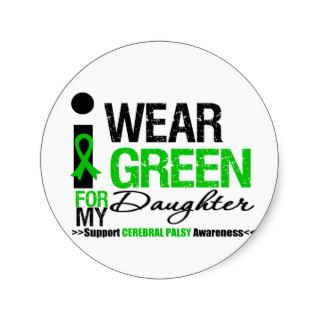 Cerebral Palsy I Wear Green Ribbon For My Daughter Sticker