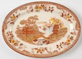 Brown & Ritchie Oriental Gardens 12 Oval Serving Platter, Fine China Dinnerware