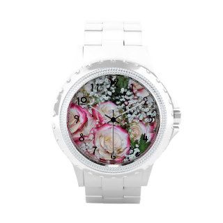 Roses And Baby's Breath Wristwatch