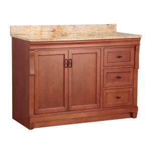 Foremost Naples 49 in. W x 22 in. D Vanity in Warm Cinnamon and Vanity Top with Stone effects in Tuscan Sun NACASETS4922D