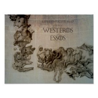 Westeros and Essos 'sigil' Map Print