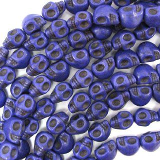 10x13mm purple turquoise carved skull beads 15.5" strand