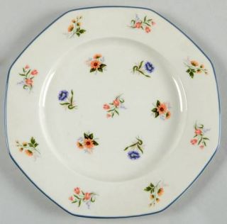 Wedgwood Springtime (Multi On Ivory) Salad Plate, Fine China Dinnerware   Floral