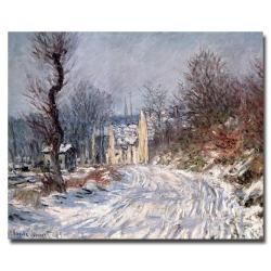 Claude Monet 'The Road of Giverny, Winter, 1885' Canvas Art Canvas