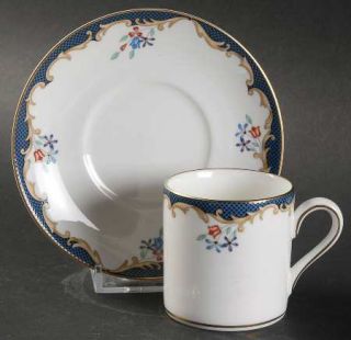 Wedgwood Chartley (Verge) Bond Shape Demitasse Cup and Saucer Set, Fine China Di