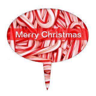 Candy Cane Christmas Cake Toppers Template