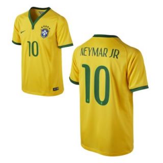 2014 Brasil CBF Stadium Short Sleeve (Neymar) Kids Soccer Jersey   Varsity Maiz