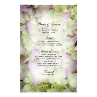 Almost Pink Hydrangea Wedding Menu Stationery Paper